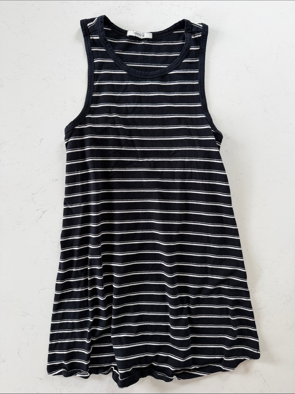 Forever 21 Black and White Striped Tank